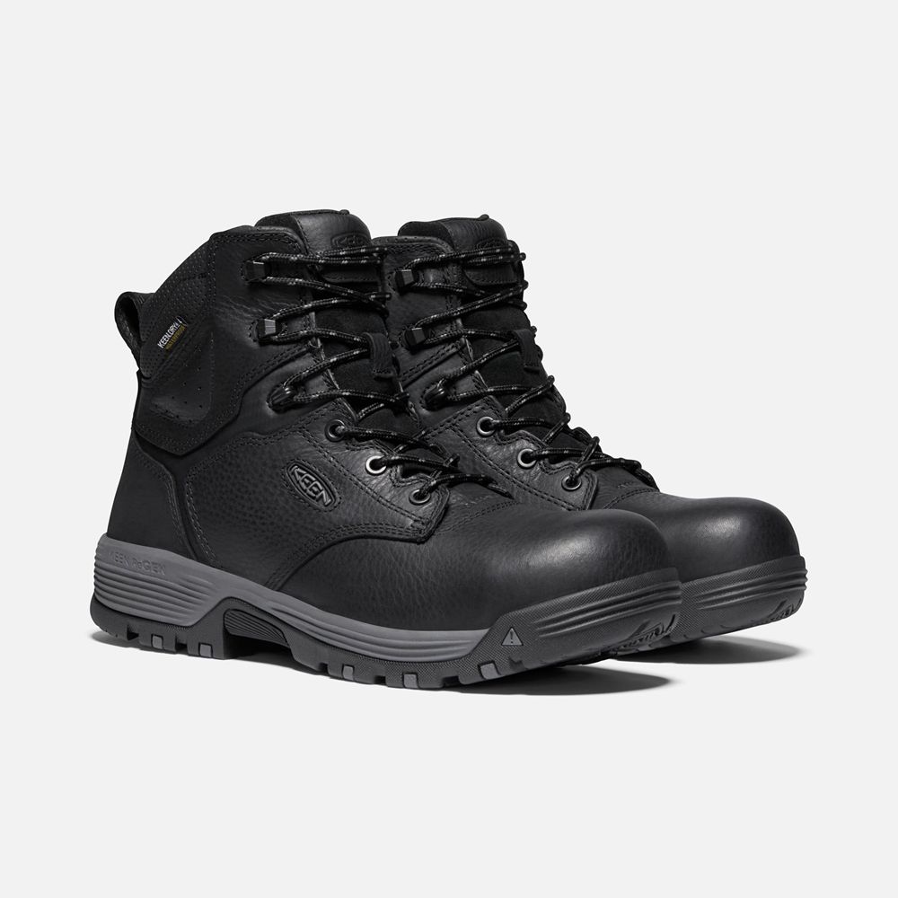 Keen Trekking Bot Erkek Siyah - Chicago 6\" Waterproof (Carbon-Fiber Toe) - Türkiye DZMB14602